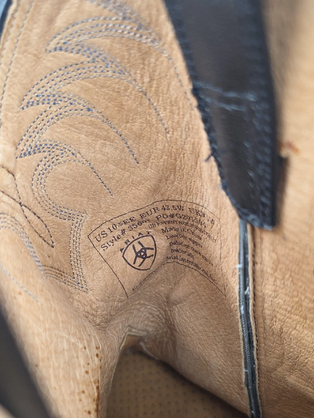 Ariat 11 Inch Black Leather‎ Western Cowboy Boots Men's Size 10.5 EE